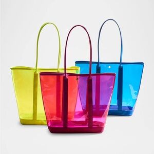 NEW - Neiman Marcus Stephanie Johnson Magenta Pink Tote Bag Brand & Yellow Pouch